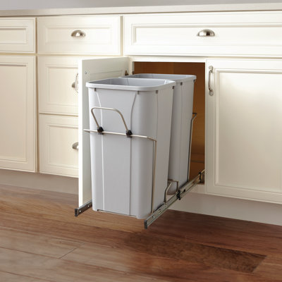 Steel Open Pull Out Trash Can - 29 Gallons
