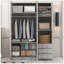 Armoire de rangement en bois à 2 portes pour la chambre à coucher, avec tablettes et 3 tiroirs-852811036