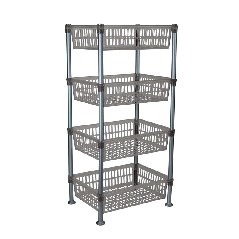 Edder 15.55'' W Plastic Shelving Unit, Grey