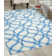 Quinton Geometric Outdoor Blue/Ivory Area Rug