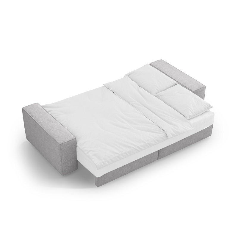 Biles 4 Seater Boucle Sofa Bed, Light Grey
