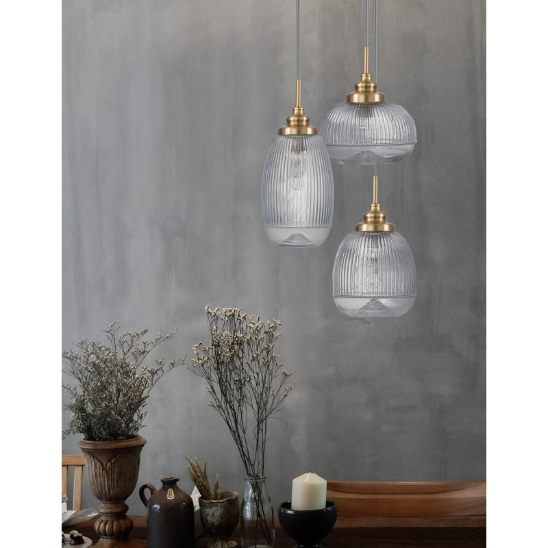 3 - Light Satin Gold Cluster Pendant