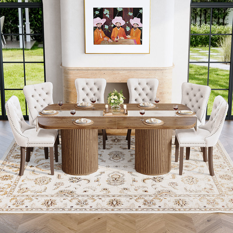 Ensemble de table de salle à manger Modern, 7 Pieces: Table, 6 Chairs