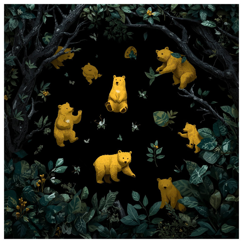 Édredon Yellow Bears In Forest, Twin