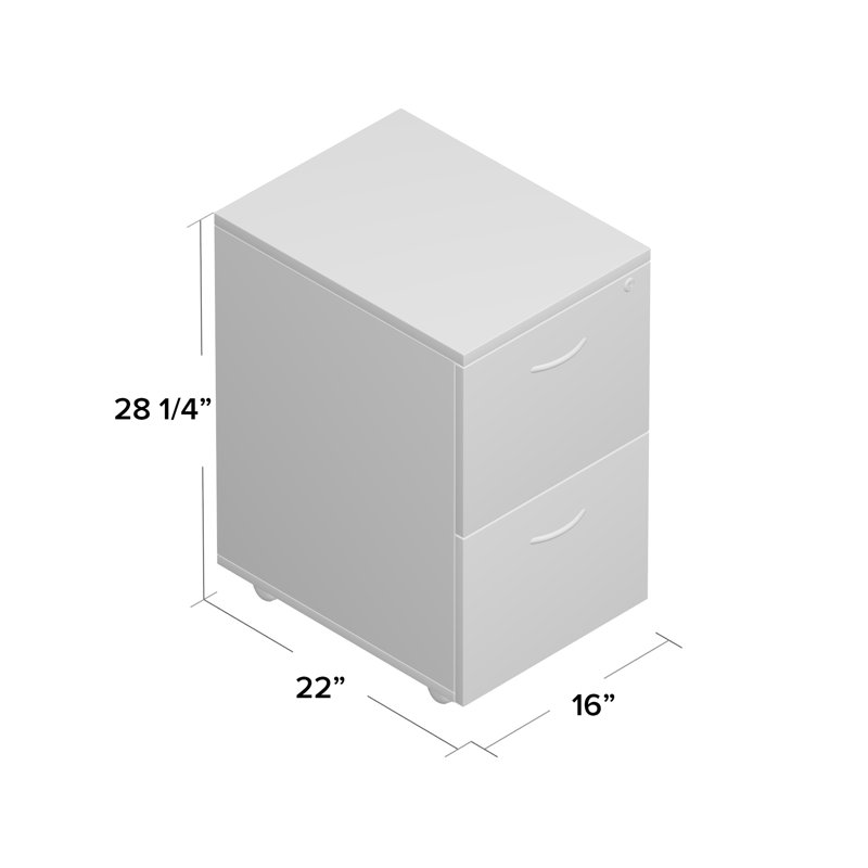 Cherry Mobile Lockable 2-Drawer Legal Size Pedestal