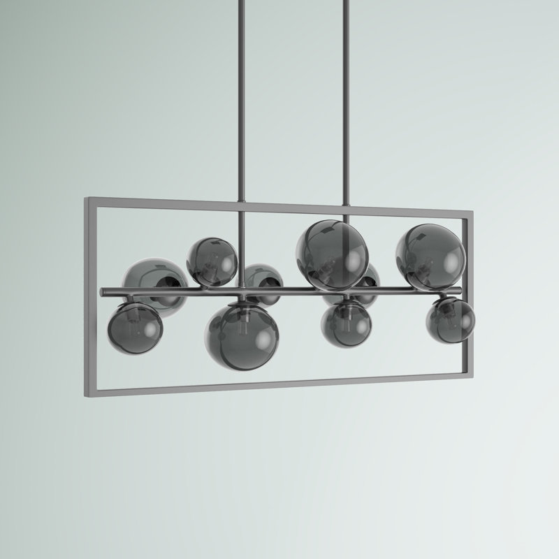 Arvilla 10 - Light Kitchen Island Pendant, Matte Black, Smoked
