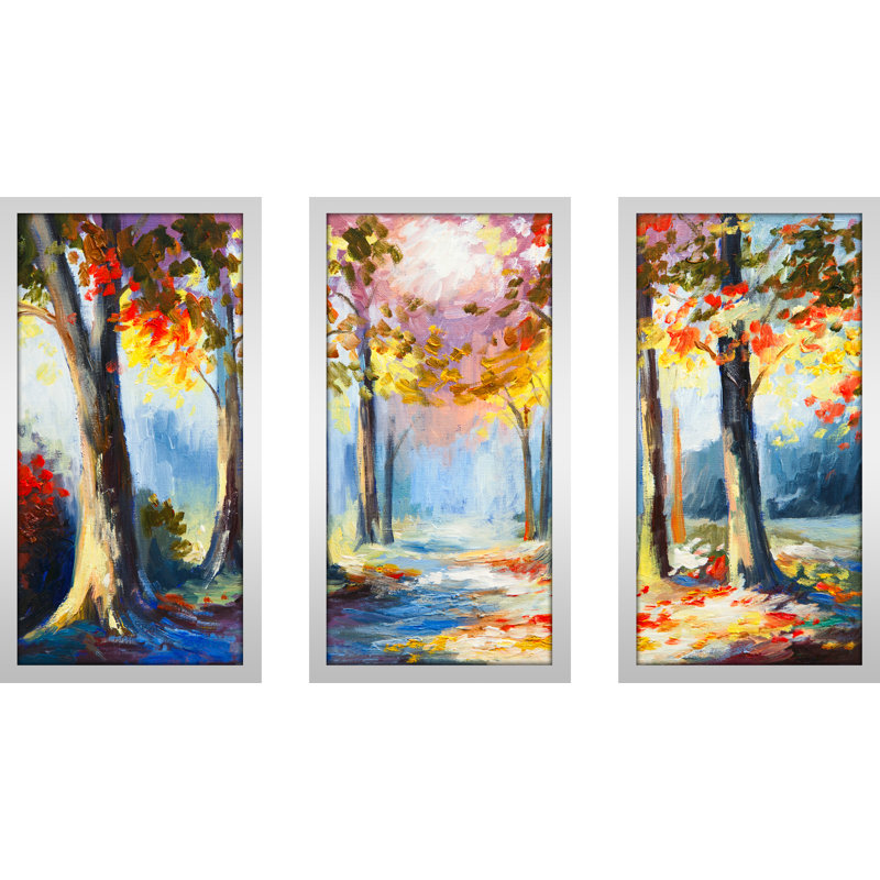 « forest of secrets 1 », ensemble de 3 reproductions d’art encadrées, H 25,5 po x l 40,5 po x P 1 po