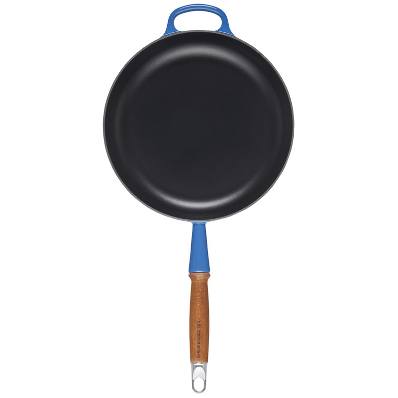 Le Creuset Enameled Cast Iron Alpine Wood Handle Fry Pan, 2.25Qt. - Flame, Marseille