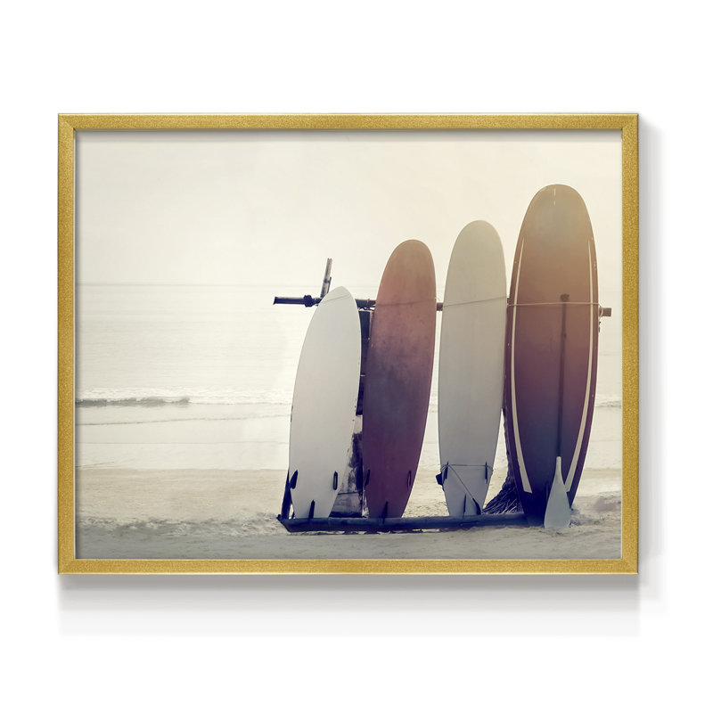 «Waiting for the Surf» - Impression encadrée - Restickable, H 22 po x l 28 po