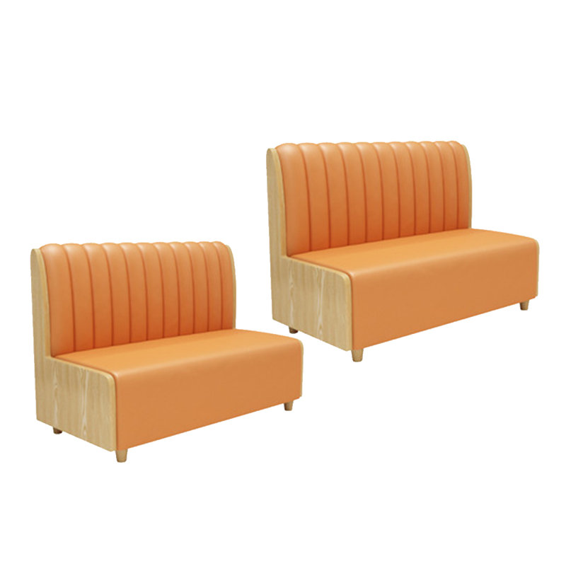 Banc rembourré en similicuir Mikka, Orange