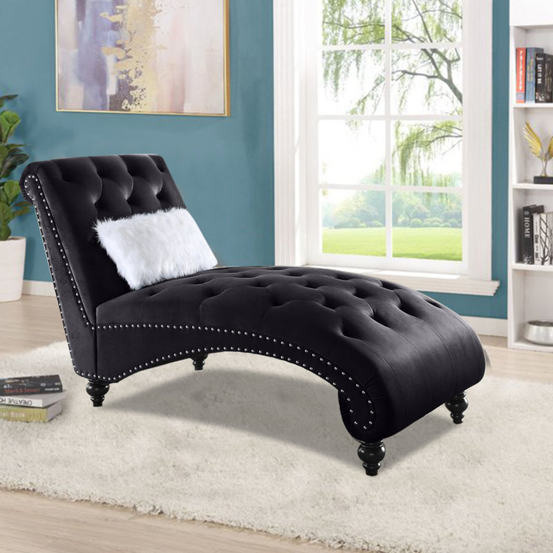 Chaise longue, Velours noir