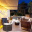 Boîte de rangement pour meubles de patio en osier durable (brun) pour le salon, le patio et la décoration intérieure