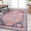 Tapis terre cuite / bleu marine lavable à la machine Lesandra-1732993585
