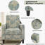 Fauteuil inclinable rembourré 27,5 po avec pieds en bois de hêtre massif pour salon et chambre à coucher, brun clair et bleu