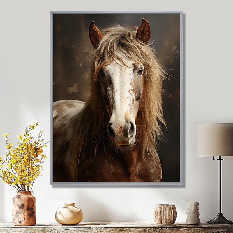 Kededra Brown Horse Harmonious Balance, reproduction d'art sur toile, H 40 po x l 30 po x P 1,5 po, Silver Floater Framed
