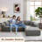Boneless 3-piece No-assembly Modular Holifield Set With Ottoman - Deep Seat, Freely Combinable L-shaped Lounge Chair For Living Room & Bedroom-991184732-991889802