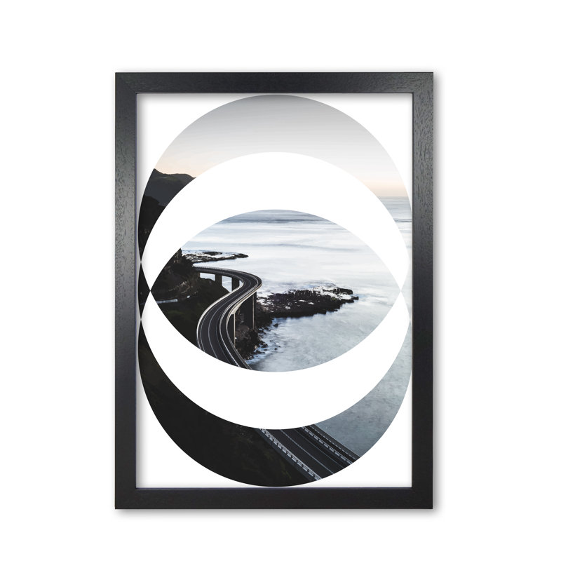 Road Oval - Print, Black Grain Frame, 60 cm H x 42 cm W x 5 cm D