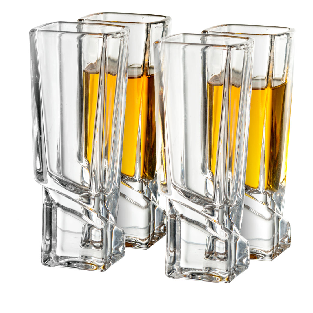 JoyJolt Carre Shot Glass, 2 oz. (Set of 4) JoyJolt