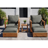 Chatsworth Outdoor 5 - Piece Teak Conversation Set