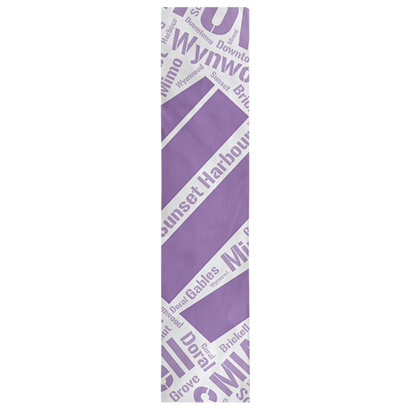 Chemin de table, 72 po x 16 po, Mauve, Miami