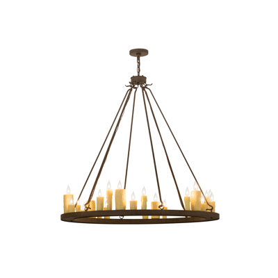 Lustre de roue de style bougie 24 lumières