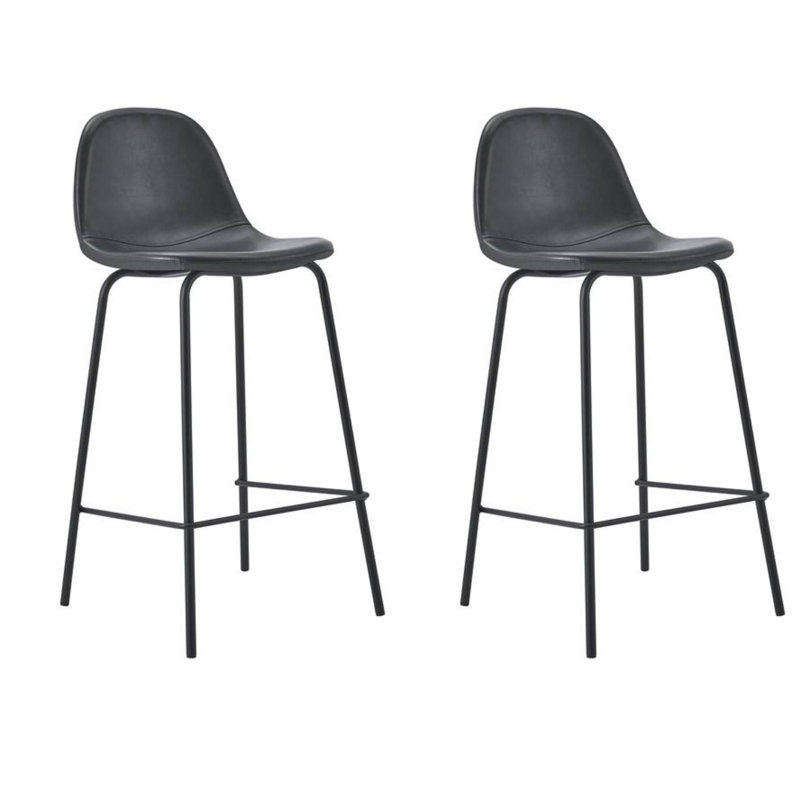 Ensemble de 2 tabourets de bar Modern Kitchen Island, Noir