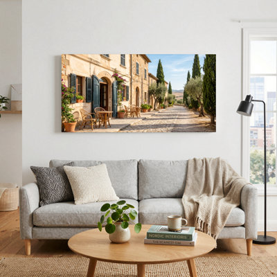 Tuscan Street Canvas Wall Art Oil Painting Print Set Of 1
