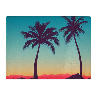 Cool Palm Trees  Glass Chopping Board