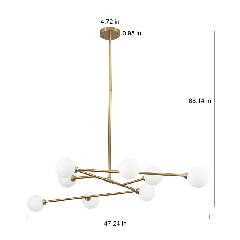 8-Light Dimmable Modern Sputnik Sphere Chandelier