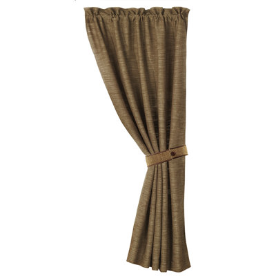 Highland Lodge Solid Olive Rustic Cabin Lodge Room Darkening 48x84 inch Curtain Panel