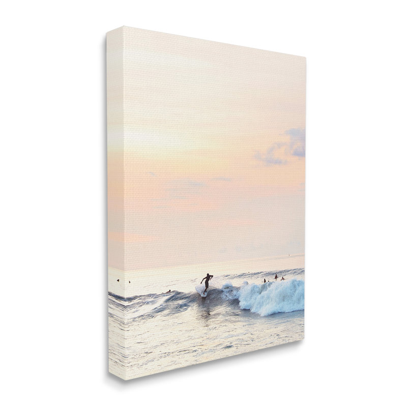 «Stupell Industries Sunset Surfer», reproduction d'art sur toile par Sissi et Seb, H 30 po x l 24 po x P 1,5 po