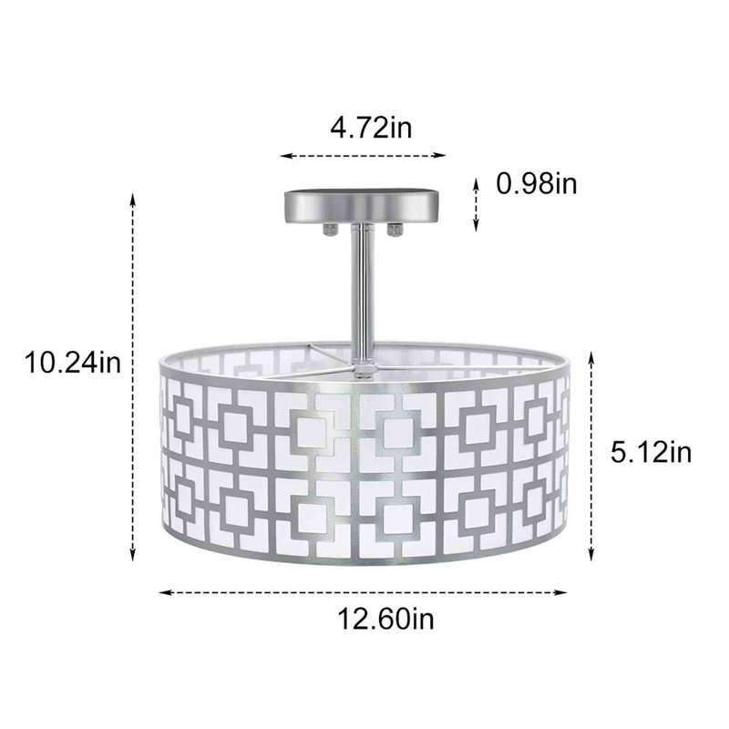 Bittany Semi Flush Mount, Silver