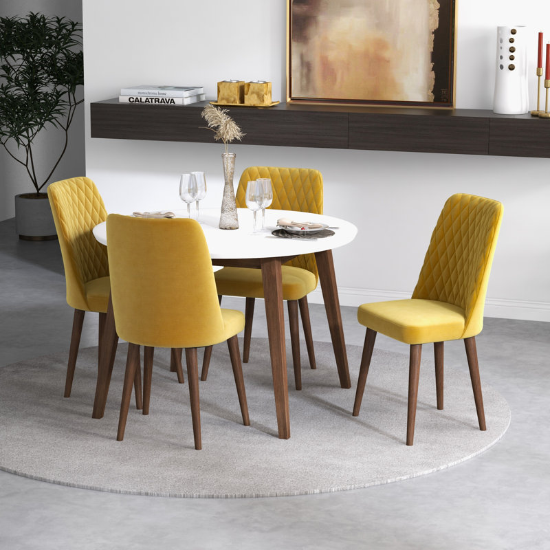 Ensemble de table et de salle à manger en bois massif Symonds Palm