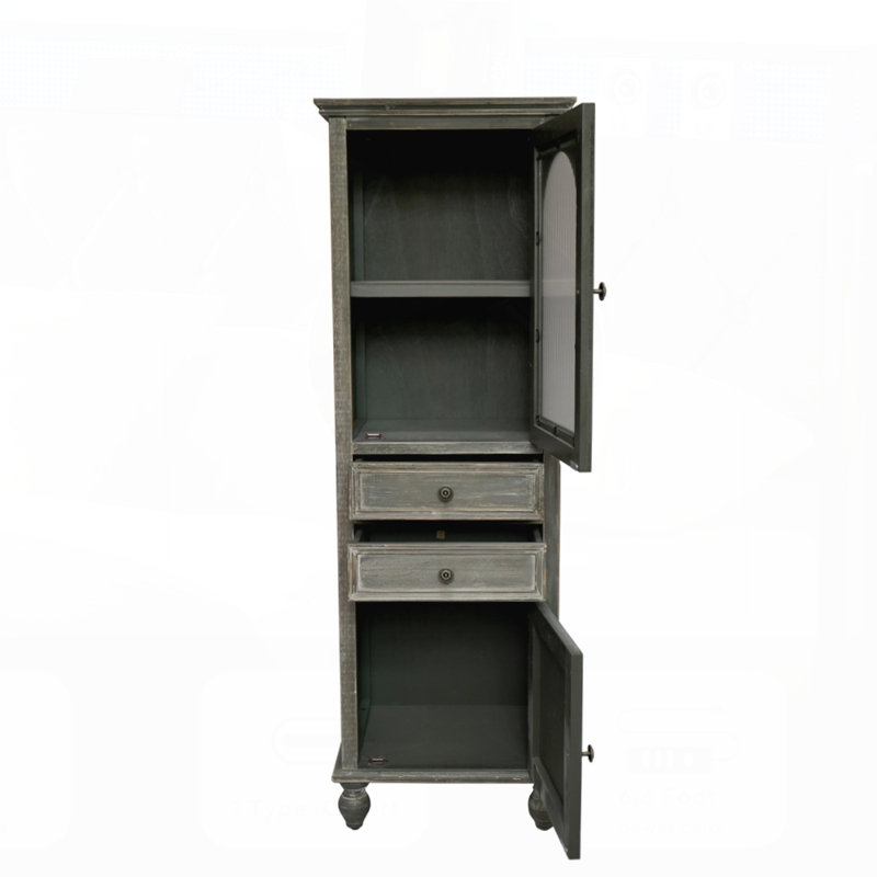 Armoire de rangement Farmhouse Tall, Noir/gris