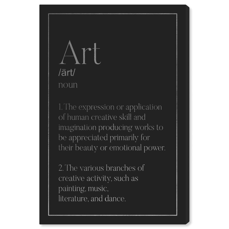 " Art Typography Silver ", 54" H x 36" W x 1.5" D