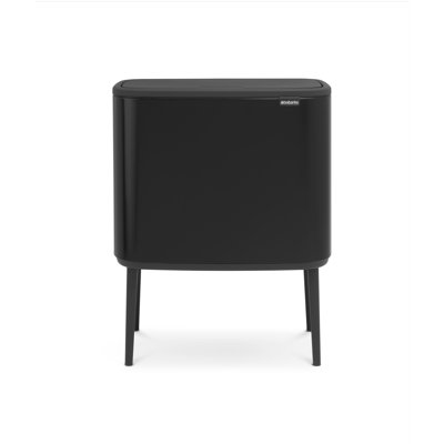 Brabantia Bo Touch Top Dual Compartment Recycling Trash Can, 3 + 6 Gallon (9 Gallon Capacity)