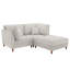 Canapé modulaire rembourré 3 pièces en velours côtelé beige avec dossier et repose-pieds amovible-575139266