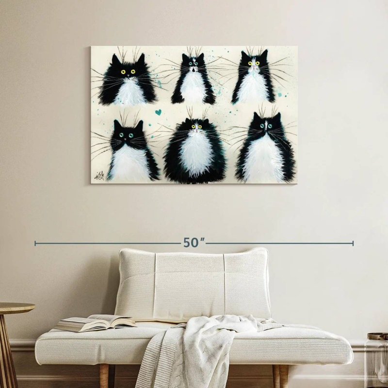 Brampt Tuxedo Cats, 26" H x 39" W