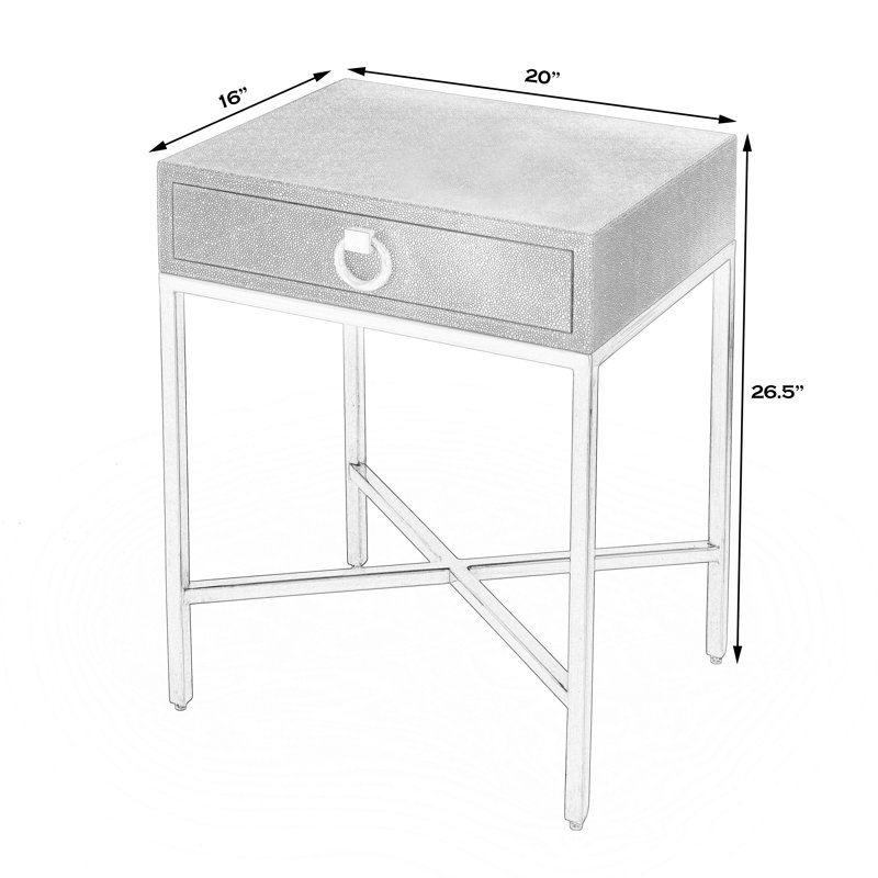 Iberia 26.5'' Tall End Table with Storage