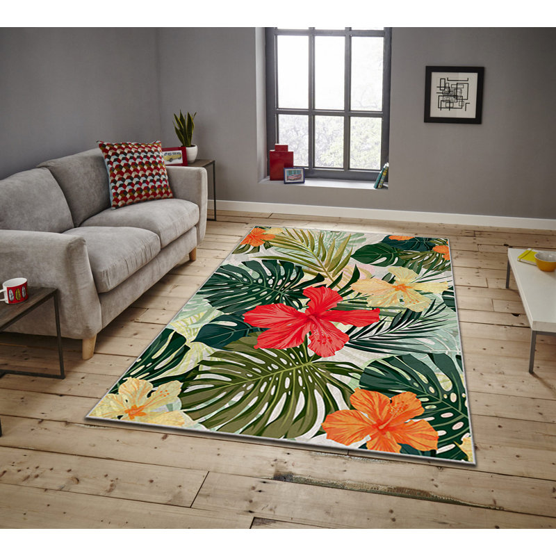 Luxurious Non-Slip Area Rug, 4.0 x 5.9 Feet, 100% Polyester, 740g/m² | Velvet Fabric with Digital Print | Easy-Clean Laminated Sponge Underside, Machine Washable | Perfect for Living Room, Bedroom & Home Decor