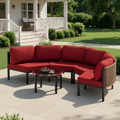 Ensemble de conversation pour patio pour 4 personnes en aluminium avec table