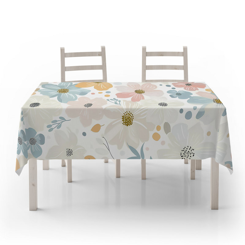 Durable Tablecloth, 50% Cotton / 50% Polyester, 55.1 x 118.1 inches | Machine Washable at 86°F, Tumble Dryer Safe, Ironable | Perfect for Dining Room, Parties & Everyday Use, Elegant Design & Easy Care