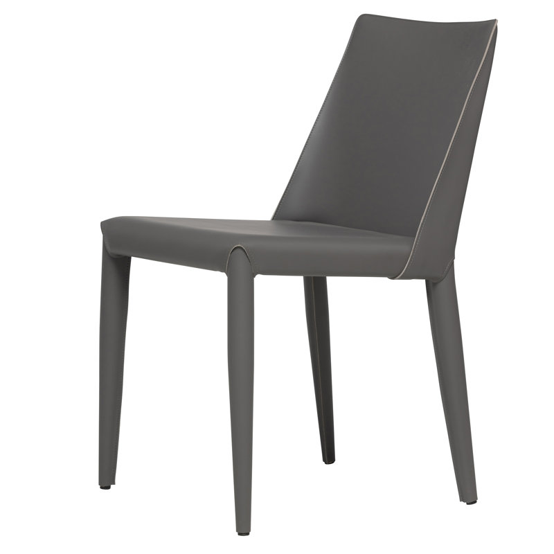 Greysi Leather Upholstered Dining Chair, Gray