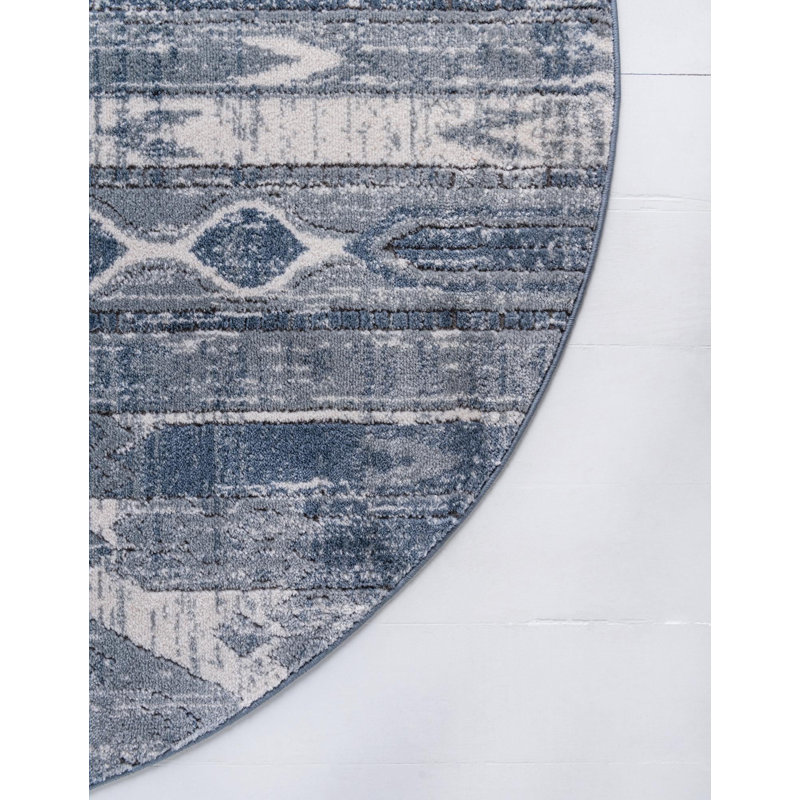 Santini Striped Indoor Rug, Round 3'1"