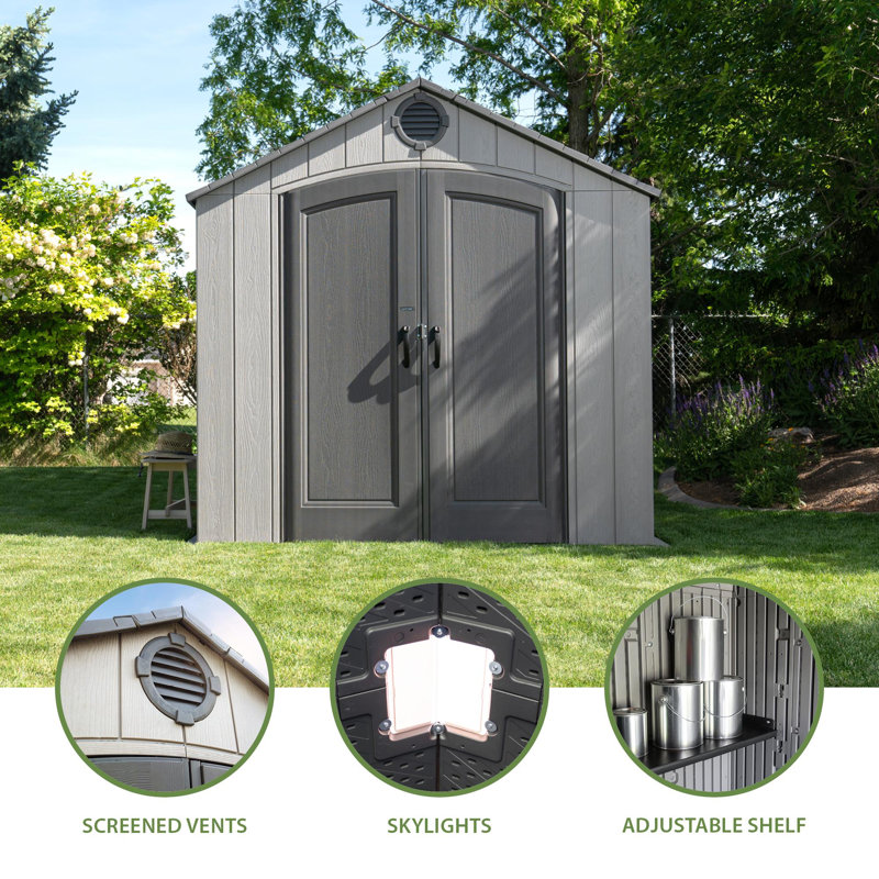 8 Ft. x 10 Ft. High-Density Polyethylene (Plastic) Steel Reinforced Outdoor Storage Shed