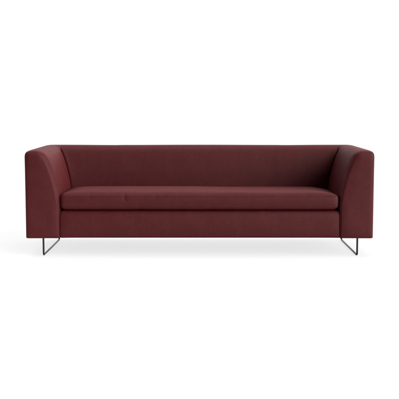MTO - Bonnie 96" Sofa w/ Black Legs, Oxblood Leather