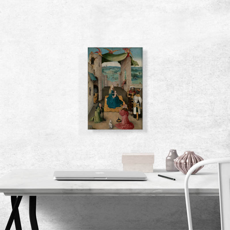 " The Adoration Of The Magi 1475 " by Hieronymus Bosch Painting Print, 18" H x 12" W x 0.75" D