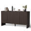Armoire d'appoint 55 po en noyer foncé à 4 portes avec détails rainurés