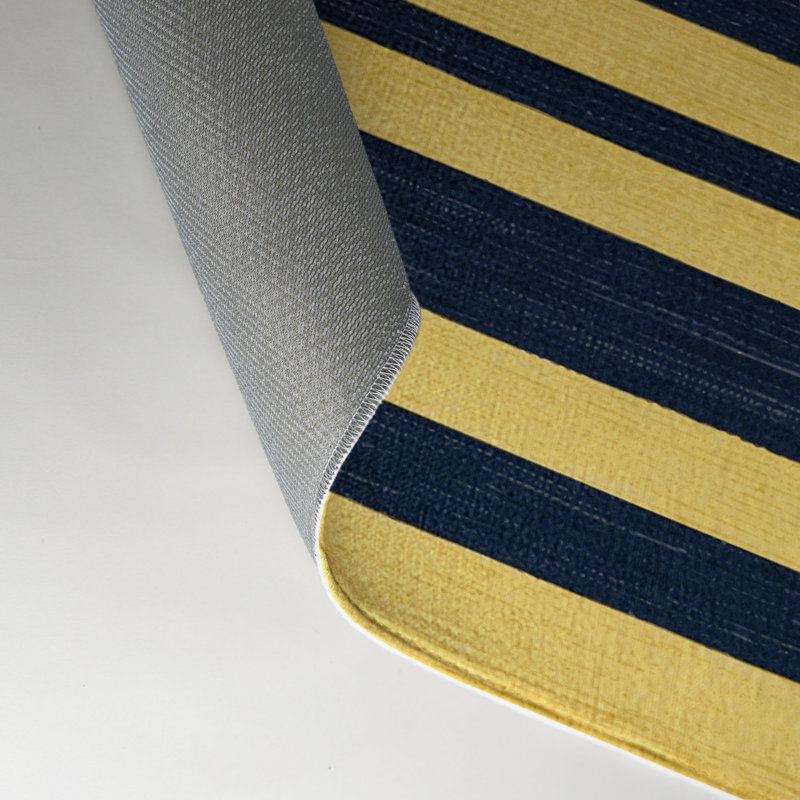 Tapis intérieur / extérieur jaune HorizontalStripes, Rectangle 9 pi x 12 pi