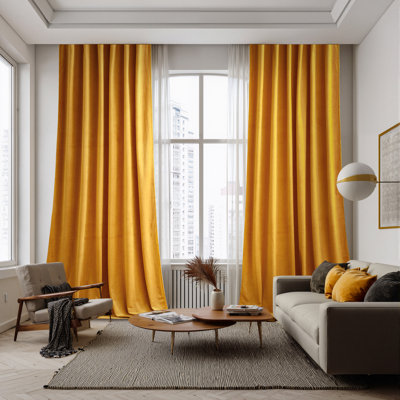 Velvet Curtains Thermal Insulated Energy Efficiency Privacy Curtains Blackout Rod Pocket Drapes, 2 Panels